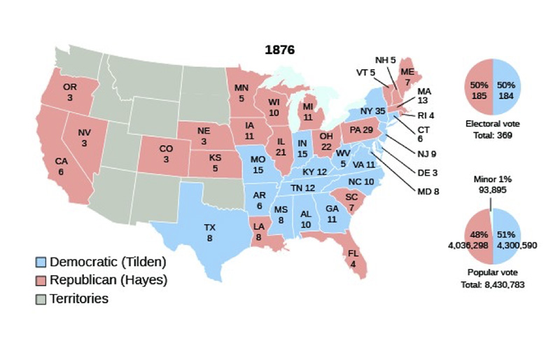 The Supreme Court and the 1876 Election: Electoral Vote Map