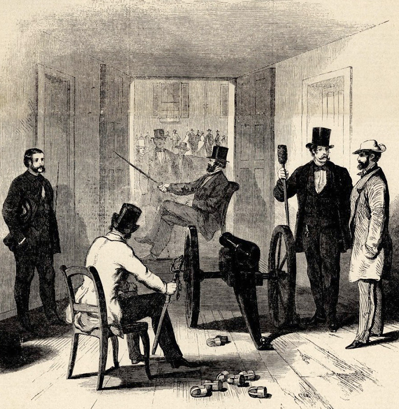 The Taney Court: Loyal Unionists guard the provost marshal’s office against Southern sympathizers during the Baltimore Riots, 1861
