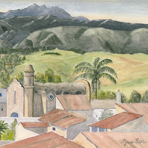Society Acquisitions: Agnes Stone Watercolor, Mexican Landscape